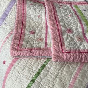 Pottery barn kids reversible quilt and shams